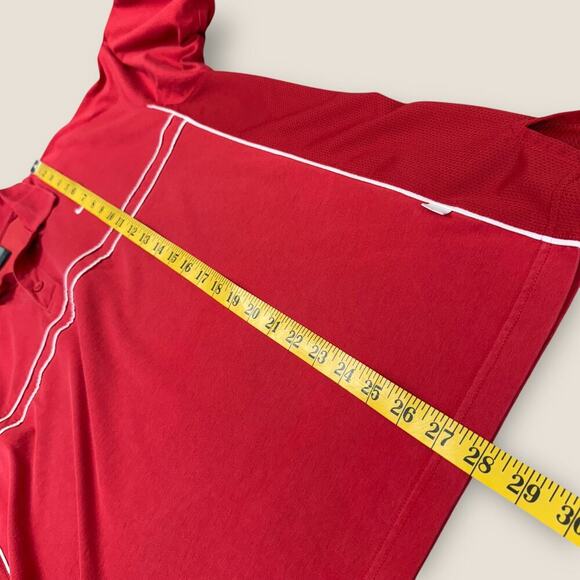 Nike Dry Fit Short Sleeves Cotton Meshed Knit Golf Polo Shirt Men Size L Red - Picture 12 of 12